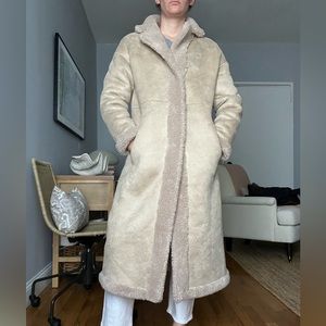 Women's Cream Shearling Coat